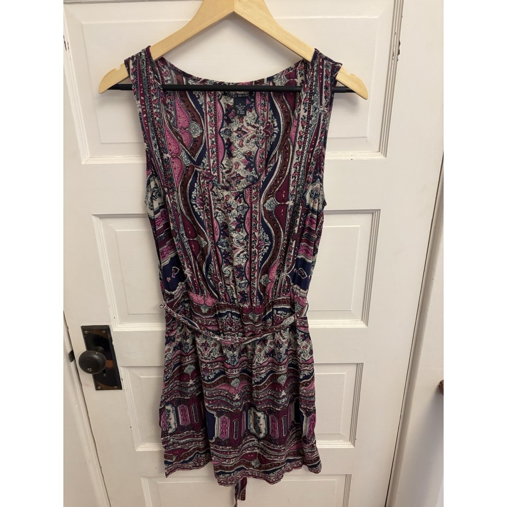 Lucky Brand Bohemian Paisley Print Lightweight Tank Dress Sundress Size Small‎